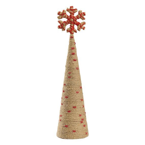 Декор новогодний Knitted Christmas из джута и гофрированного картона из коллекции New Year Essential, красный, Tkano