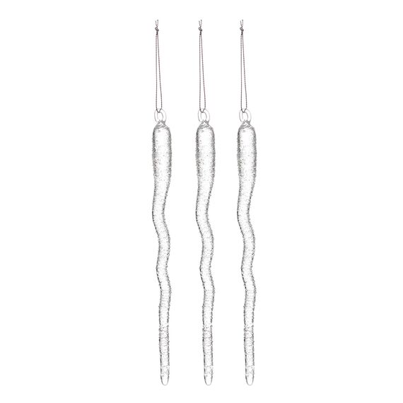 Набор ёлочных украшений Melting icicles из коллекции New Year Essential, 3 шт., Tkano