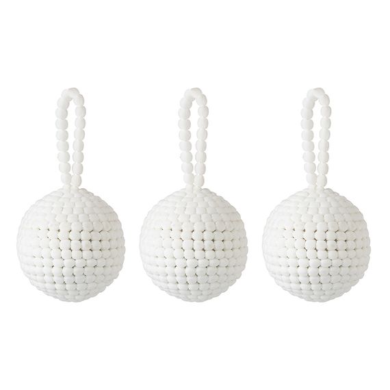 Набор ёлочных украшений Fluffy white из коллекции New Year Essential, 3 шт., Tkano