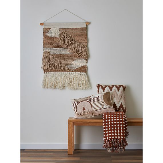 Чехол на подушку декоративный Beige geometry из коллекции Ethnic, 35х60 см, Tkano, изображение 4