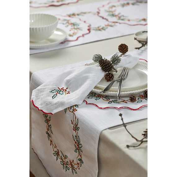 Набор из двух салфеток под приборы Festive wreath из коллекции New Year Essential, ?38 см, Tkano, изображение 2
