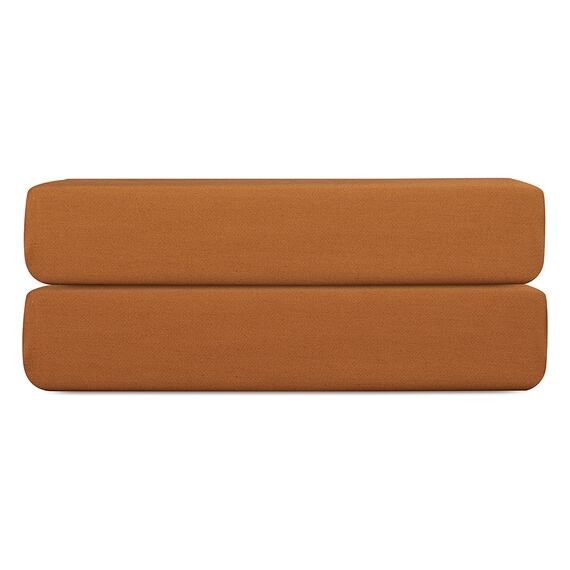Простыня на резинке из сатина из коллекции Meditation, caramel, 160х200х30 см, Tkano