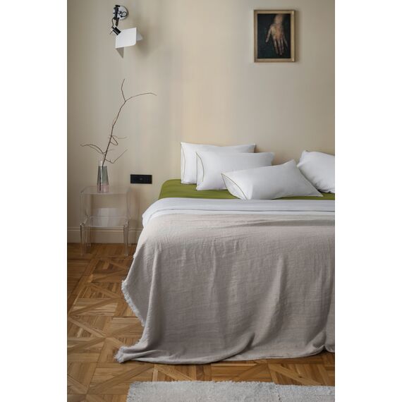 Простыня на резинке из сатина из коллекции Meditation, olive, 160х200х30 см, Tkano, изображение 5