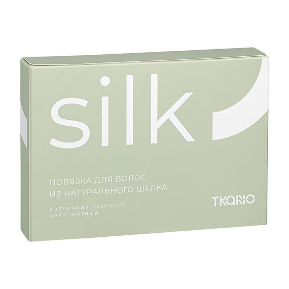Повязка для волос из натурального шелка мятного цвета из коллекции Essential, Tkano, изображение 5