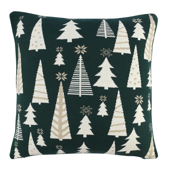 Подушка вязаная с новогодним рисунком Whitewood из коллекции New Year Essential, 45x45 см, Tkano