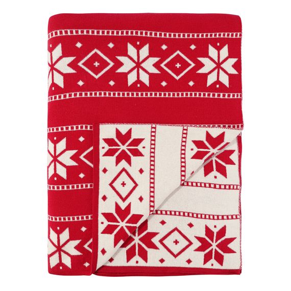 Плед из хлопка с новогодним рисунком Frostwork из коллекции New Year Essential, 130x180 см, Tkano, изображение 2