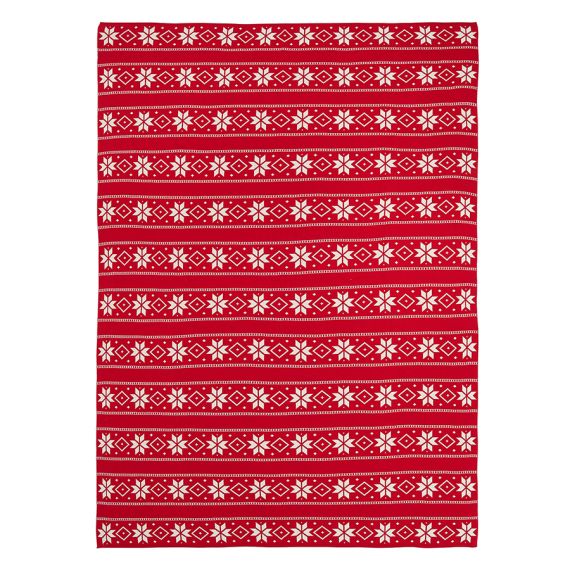 Плед из хлопка с новогодним рисунком Frostwork из коллекции New Year Essential, 130x180 см, Tkano, изображение 3