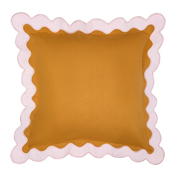 Чехол на подушку с контрастным кантом розового цвета из коллекции Trendy Ruffles, 40х40 см, Tkano