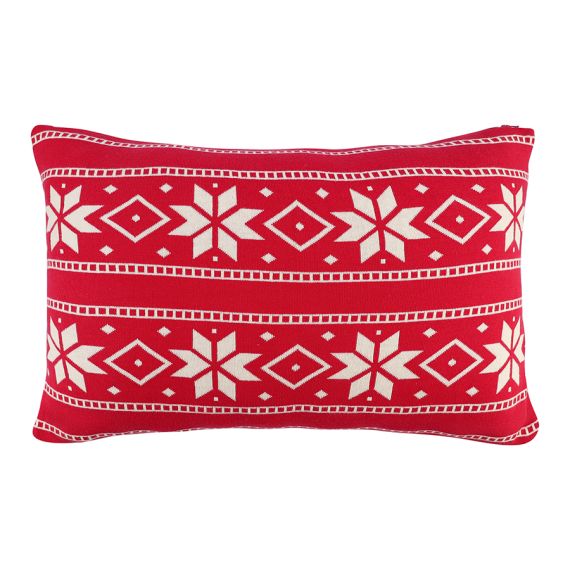 Подушка вязаная с новогодним рисунком Frostwork из коллекции New Year Essential, 40x60 см, Tkano
