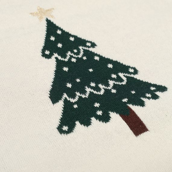 Плед из хлопка с новогодним рисунком Christmas Bows из коллекции New Year Essential, 130x180 см, Tkano, изображение 4