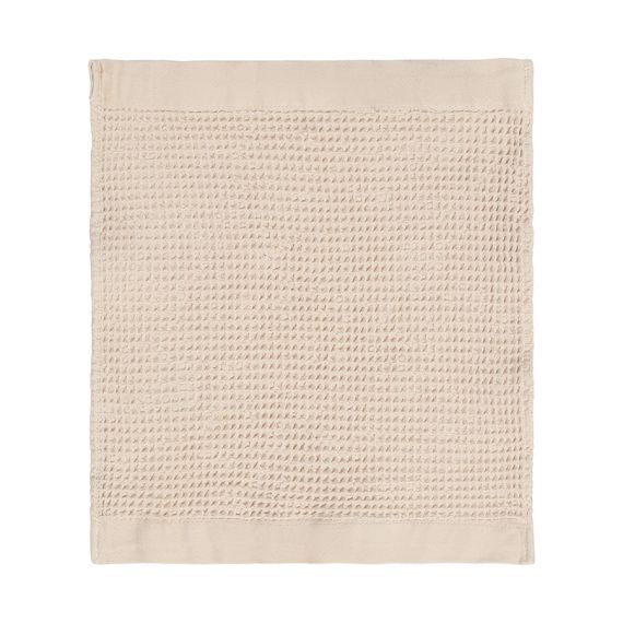 Полотенце для лица из умягченной вафли кремового цвета из коллекции Essential, 30x30 см, Tkano, изображение 5
