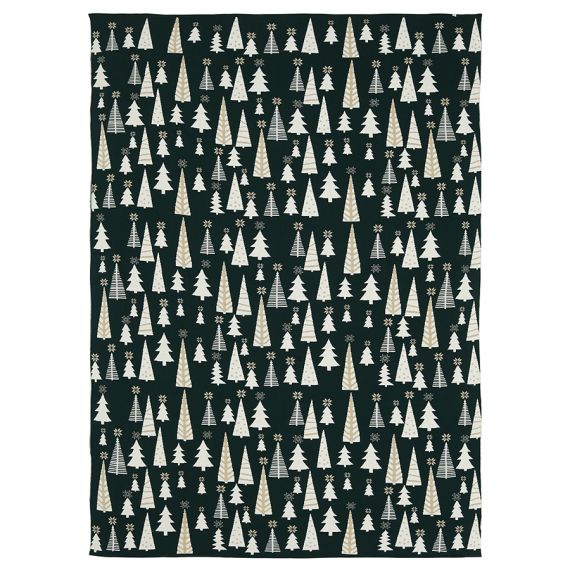 Плед из хлопка с новогодним рисунком Whitewood из коллекции New Year Essential, 130x180 см, Tkano, изображение 3