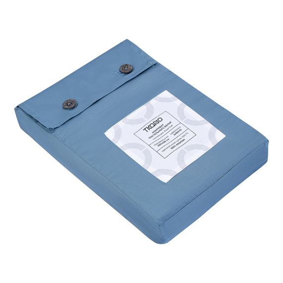 Комплект постельного белья из премиального сатина джинсово-синего цвета из коллекции Essential, 200х, Tkano, изображение 6