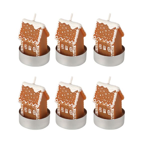 Набор декоративных свечей Gingerbread houses из коллекции New Year Essential, 6 шт., Tkano