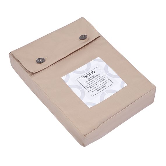 Комплект постельного белья из премиального сатина бежевого цвета из коллекции Essential, 200х220 см, Tkano, изображение 6