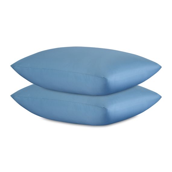 Комплект постельного белья из премиального сатина джинсово-синего цвета из коллекции Essential, 200х, Tkano, изображение 2