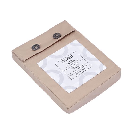 Набор наволочек из премиального сатина бежевого цвета из коллекции Essential, 70х70 см, Tkano, изображение 3