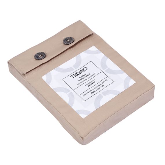 Набор наволочек из премиального сатина бежевого цвета из коллекции Essential, 50х70 см, Tkano, изображение 3