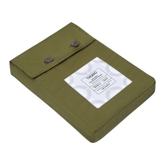 Комплект постельного белья из премиального сатина оливкового цвета из коллекции Essential, 150х200 с, Tkano, изображение 6