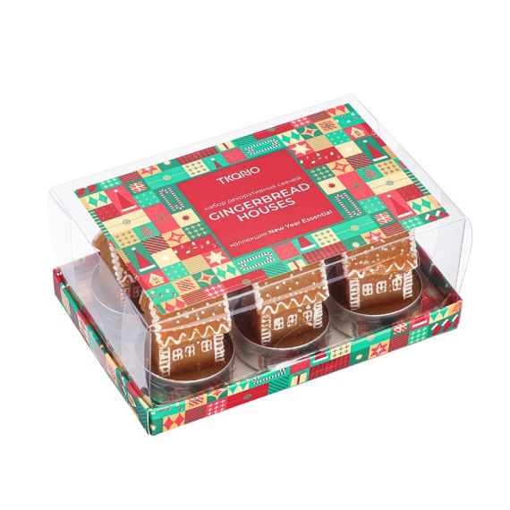 Набор декоративных свечей Gingerbread houses из коллекции New Year Essential, 6 шт., Tkano, изображение 4