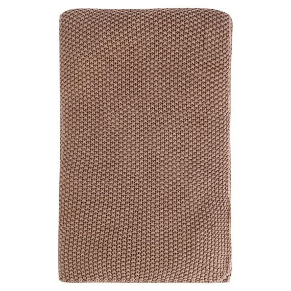 Плед из стираного хлопка цвета мокко из коллекции Essential, 130x180 см, Tkano