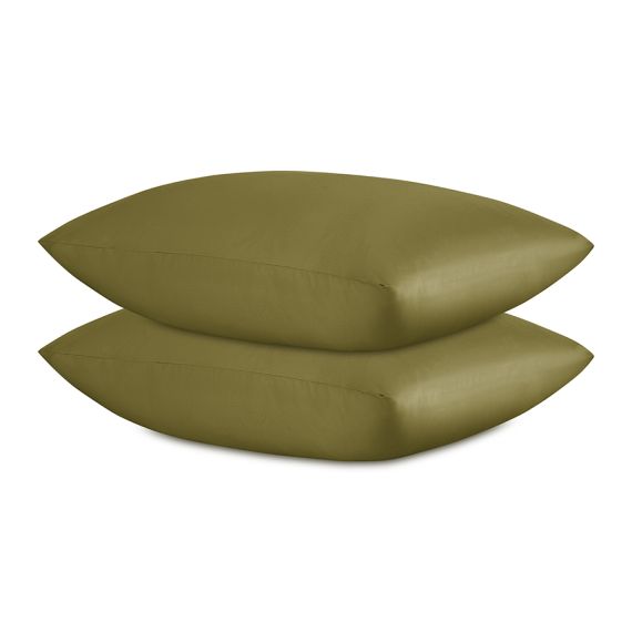 Комплект постельного белья из премиального сатина оливкового цвета из коллекции Essential, 200х220 с, Tkano, изображение 2