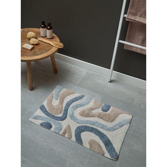 Коврик для ванной Flow серо-синего цвета из коллекции Ethnic, Tkano, изображение 3