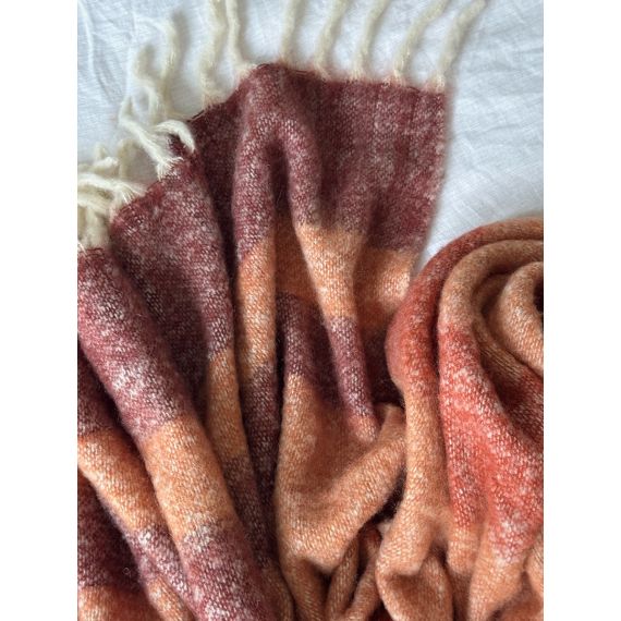Плед мохеровый Over Horizon терракотового цвета из коллекции Trendy Ruffles, 130х180 см, Tkano, изображение 6