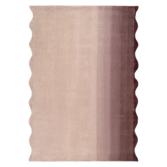 Ковер из шерсти Over Horizon цвета марсала из коллекции Trendy Ruffles, 200х300 см, Tkano