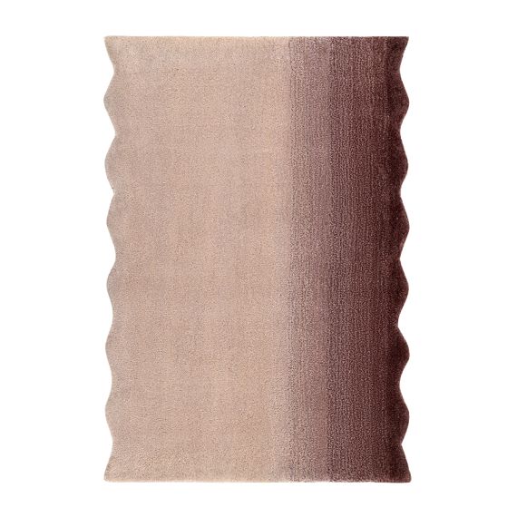 Ковер из шерсти Over Horizon цвета марсала из коллекции Trendy Ruffles, 60х90 см, Tkano