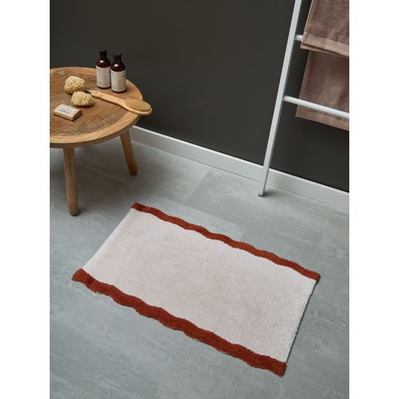 Коврик для ванной с кантом терракотового цвета из коллекции Trendy Ruffles, 50x80 см, Tkano, изображение 3