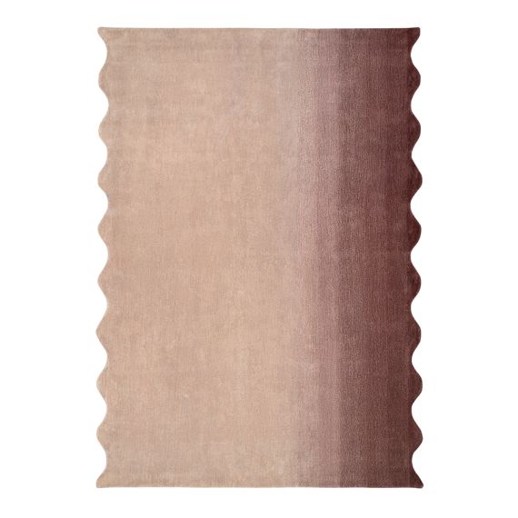Ковер из шерсти Over Horizon цвета марсала из коллекции Trendy Ruffles, 180х230 см, Tkano