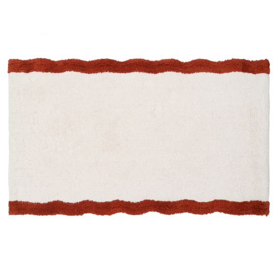 Коврик для ванной с кантом терракотового цвета из коллекции Trendy Ruffles, 50x80 см, Tkano