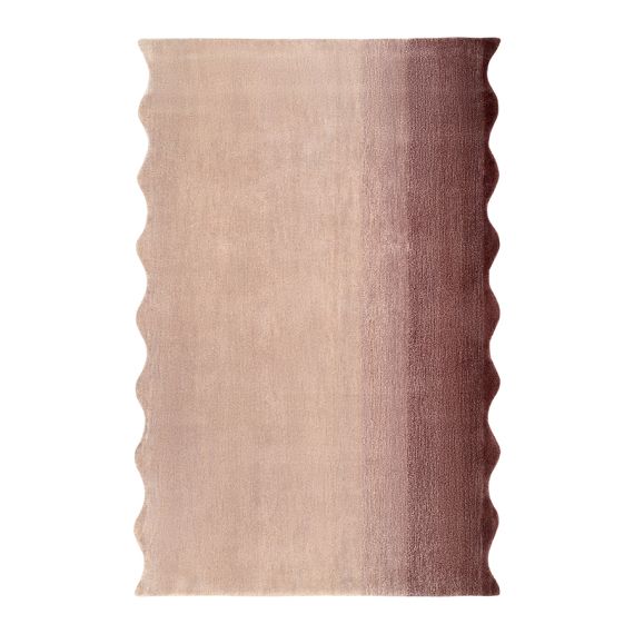 Ковер из шерсти Over Horizon цвета марсала из коллекции Trendy Ruffles, 120х180 см, Tkano