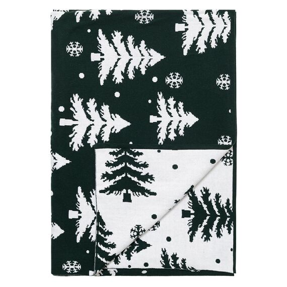 Плед вязаный с новогодним рисунком Морозный Лесиз коллекции New Year Essential,130х180 см, Tkano, изображение 3