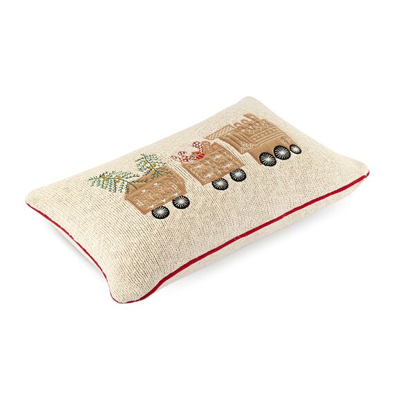 Подушка вязаная с новогодним рисунком Пряничный экспрессиз коллекции New Year Essential, 30х50 см, Tkano, изображение 3
