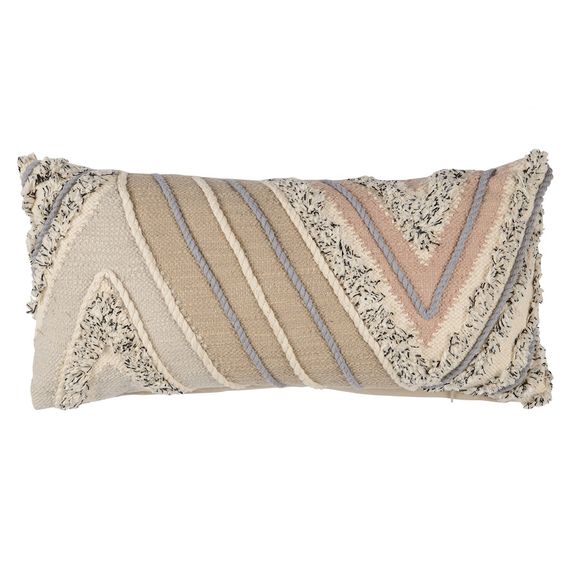 Подушка декоративная с кантом и бахромой из коллекции Ethnic, 30х60 см, Tkano