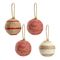Набор елочных шаров Funky stripes из джута и картона из коллекции New Year Essential, 4 шт., Tkano