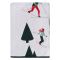 Плед из хлопка с новогодним рисунком Let's Ski из коллекции New Year Essential, 130x180 см, Tkano